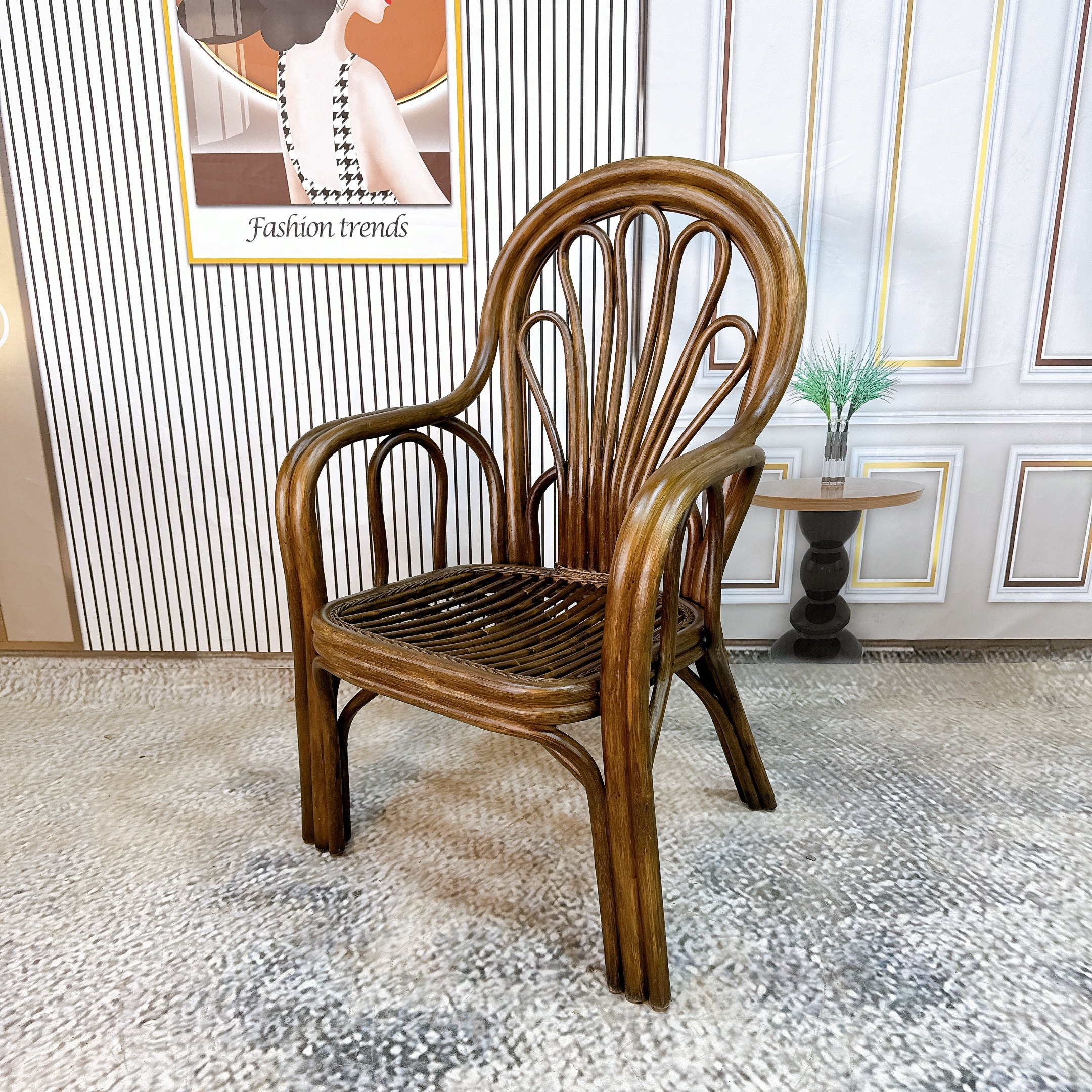 江南艺苑天然真藤复古风靠背椅家用座椅阳台休闲三件套组合茶桌椅,住宅家具,其它椅子,淘宝优惠券,粉丝福利购,淘宝优惠卷