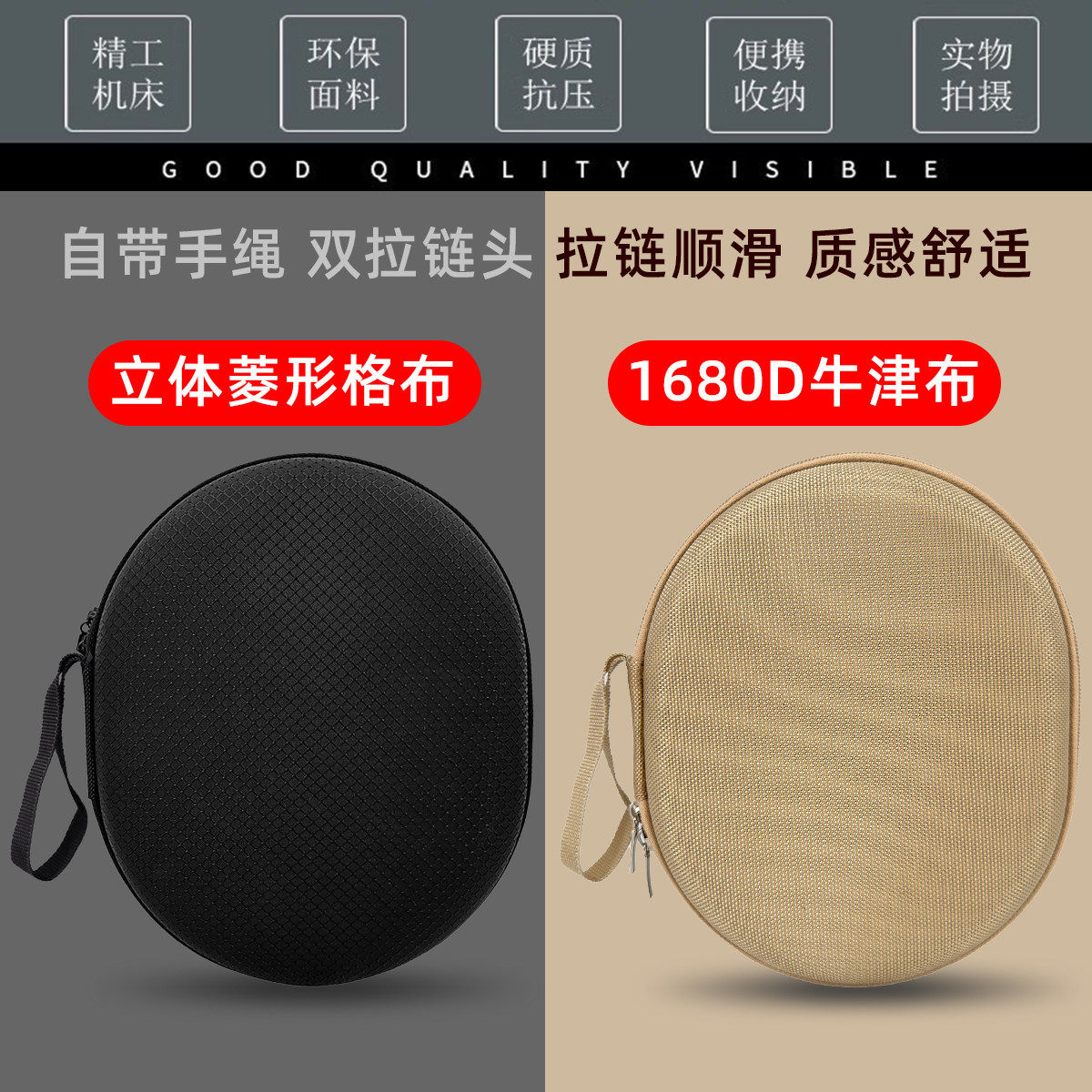 适用弱水时砂寒武纪耳机头戴式蓝牙耳机保护套收纳包抗压收纳防摔图片