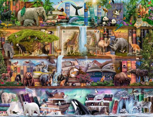 ravensburger书架益智玩具动物