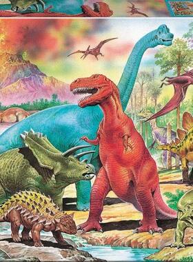 现货Educa恐龙争霸100片西班牙进口拼图儿童益智玩具雷诺瓦潮玩