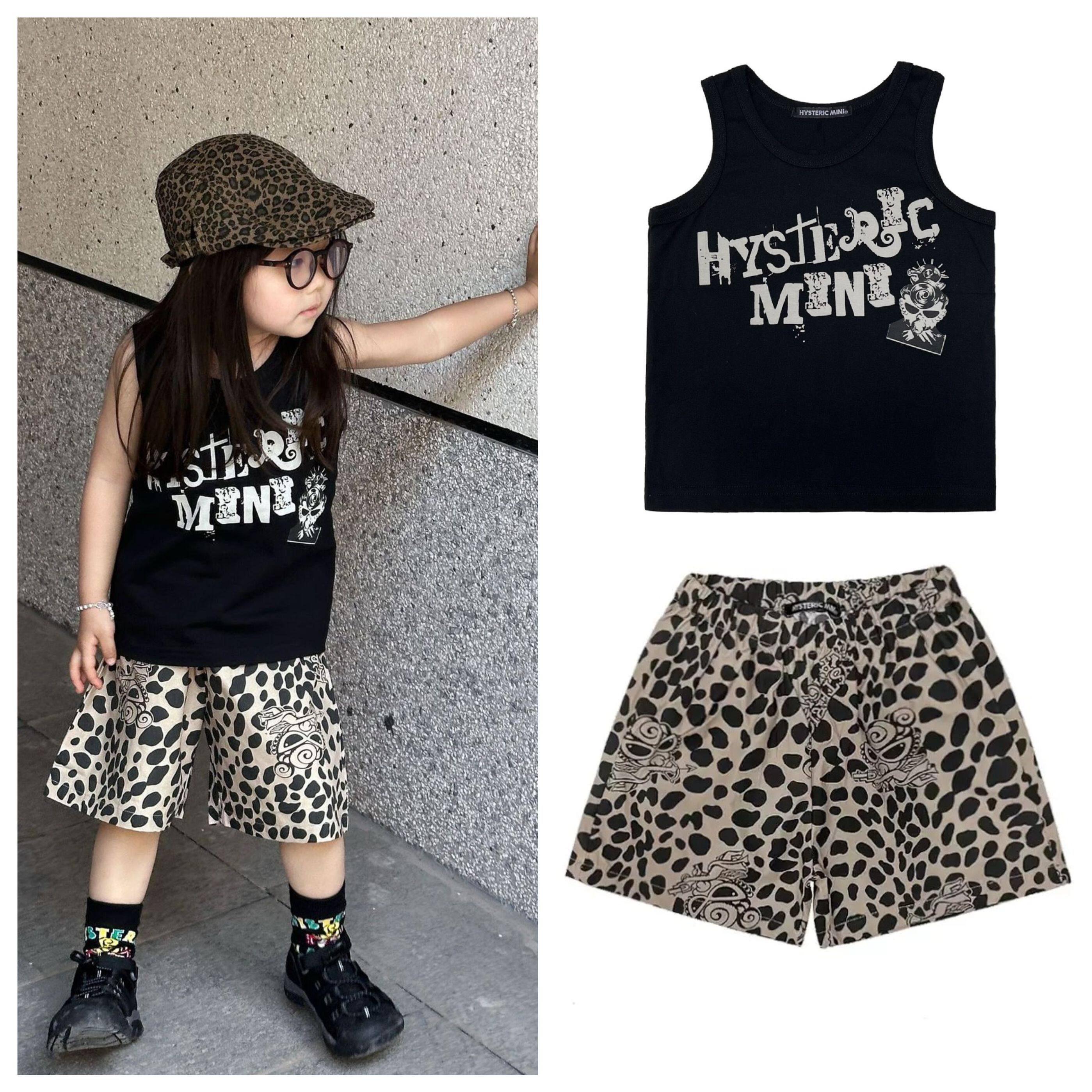 夏季新款黑超奶嘴童装男女童宝宝字母印花背心日系儿童无袖上衣