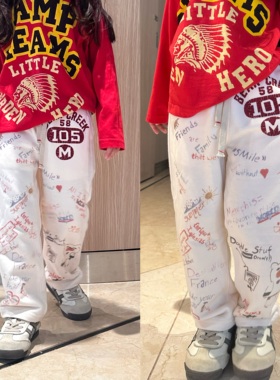 闲闲家春秋款dd童装日系儿童休闲直筒长裤男女童宝宝洋气百搭卫裤