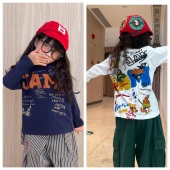 25年新款 春秋上衣 T恤男女宝宝卡通印花打底衫 jam童装 日系儿童长袖