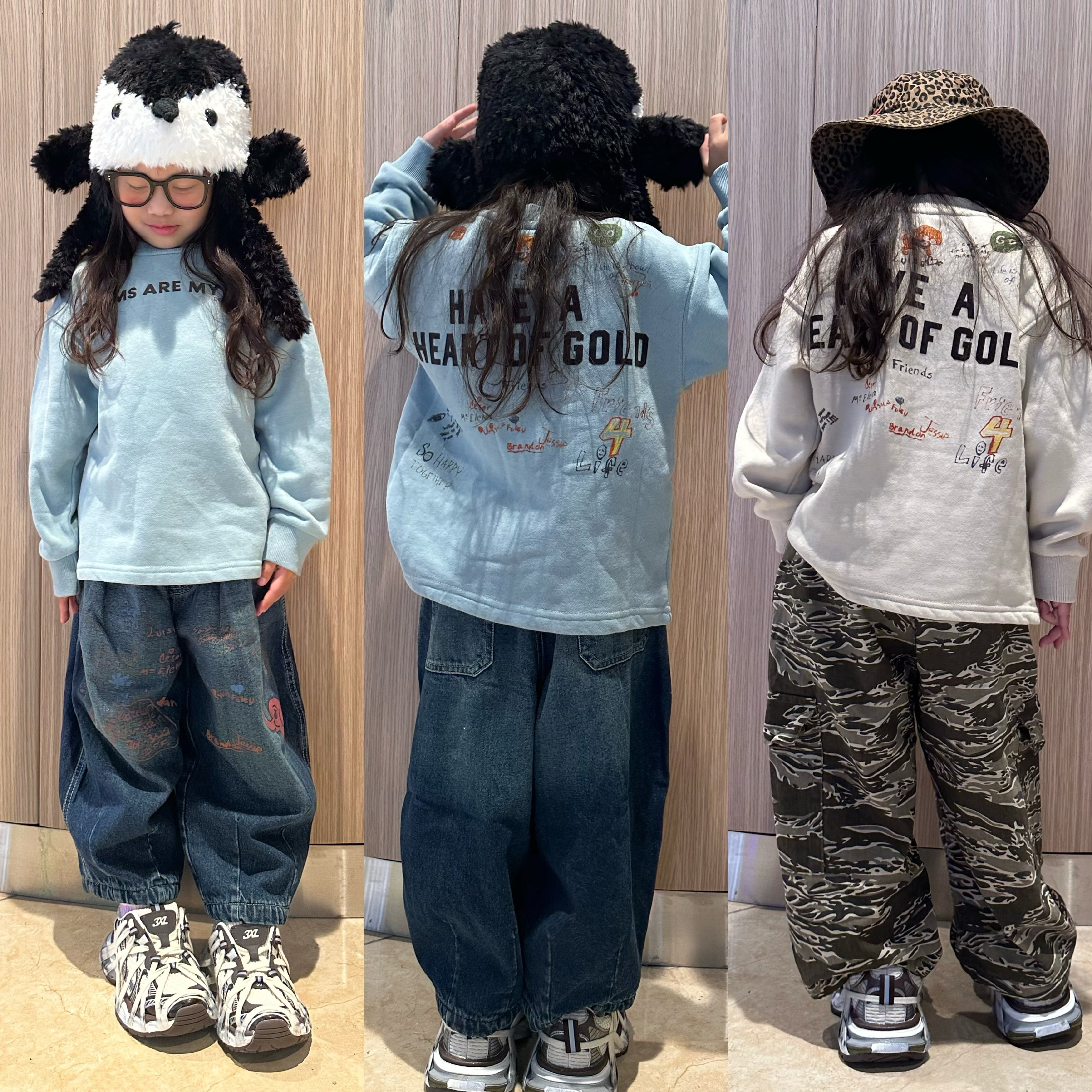 闲闲家儿童圆领套头加绒卫衣