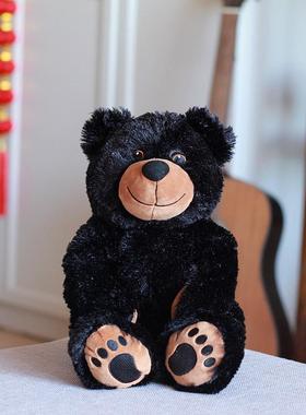 美单可爱憨憨的泰迪熊公仔黑熊玩偶抱抱熊毛绒玩具同学闺蜜小礼物