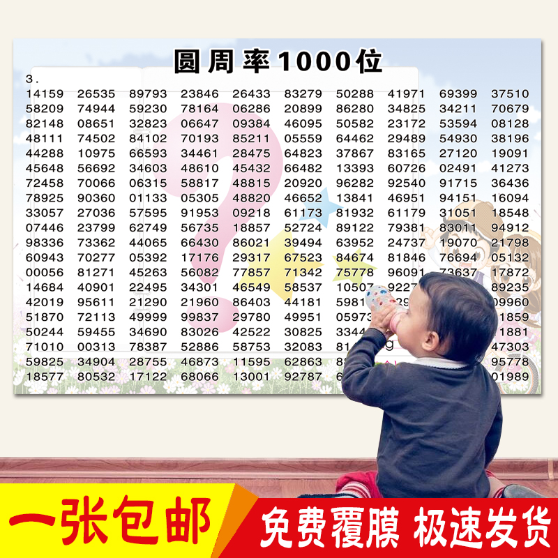 圆周率表1000位海报π常数