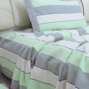 山东纯棉老粗布凉席三件套夏季 空调席床单棉麻亚麻单人凉席子外贸