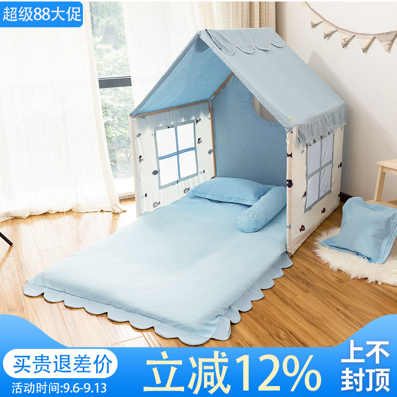 儿童帐篷游戏屋室内家用大号男孩可睡觉玩具屋宝宝卡通帐篷装饰灯