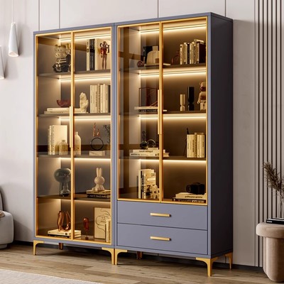 玻璃门定制展示柜产品陈列储物收纳家用模型手办积木摆件书柜酒柜