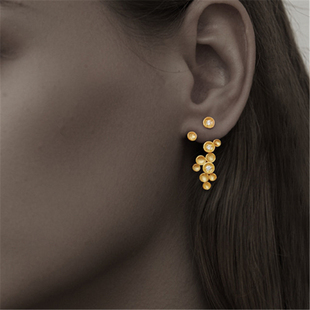 梵灵原创设计师小众款 繁星耳钉S925纯银轻奢星空优雅日常通勤礼物