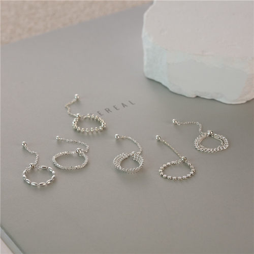 梵灵女纯银简洁灵动可调节戒指