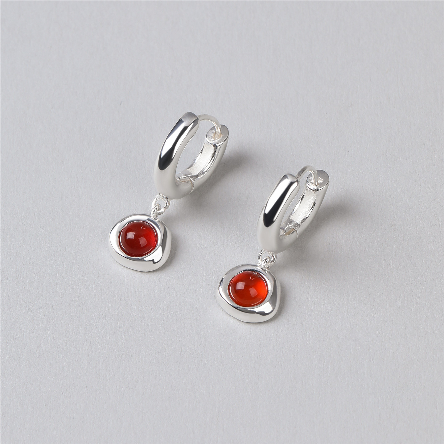 梵灵圆舞曲红玛瑙耳环现代极简