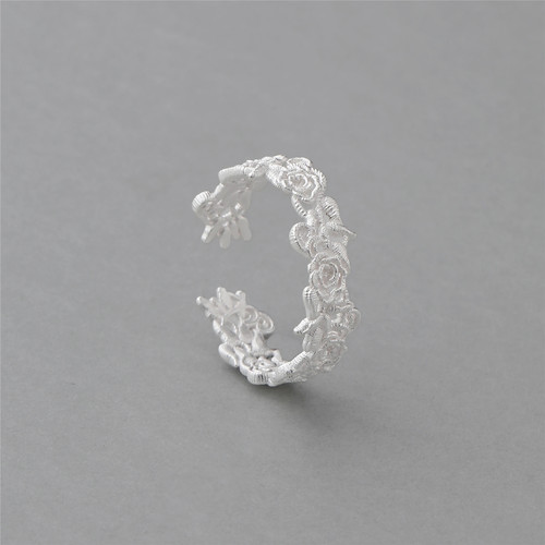 梵灵设计师款S925藤蔓玫瑰戒指