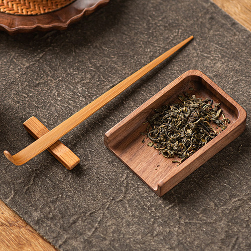 茶勺禅意创意三件套实木茶荷