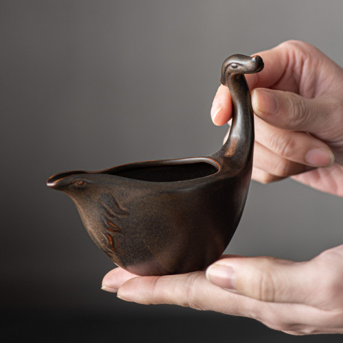 复古陶龙凤棕公道杯茶海