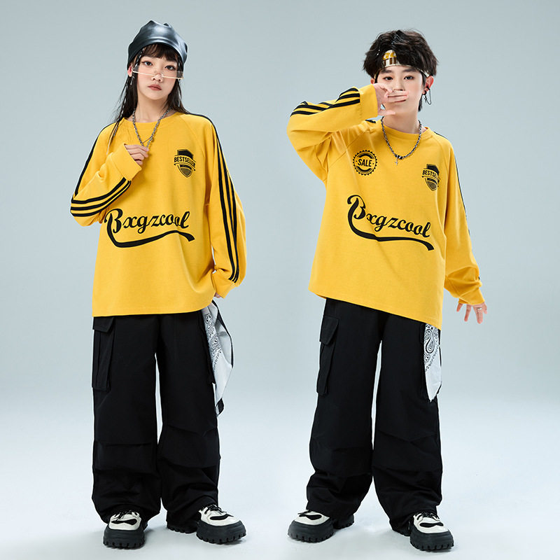 街舞儿童潮服演出服男童套装hiphop童装少儿嘻哈爵士舞女卫衣