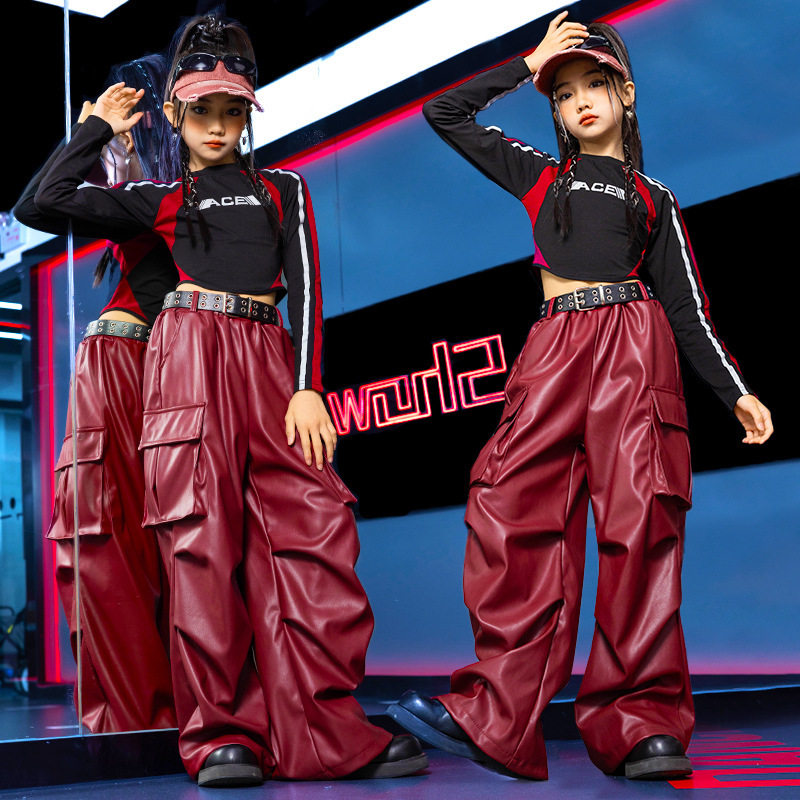 爵士舞女童服装潮酷时髦套装少儿jazz定制走秀潮服儿童舞蹈演出服