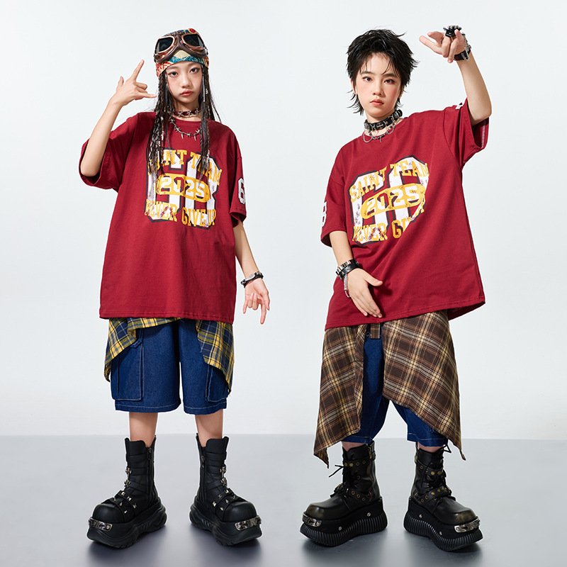 儿童街舞潮服演出服男童套装hiphop童装少儿嘻哈架子鼓女爵士舞
