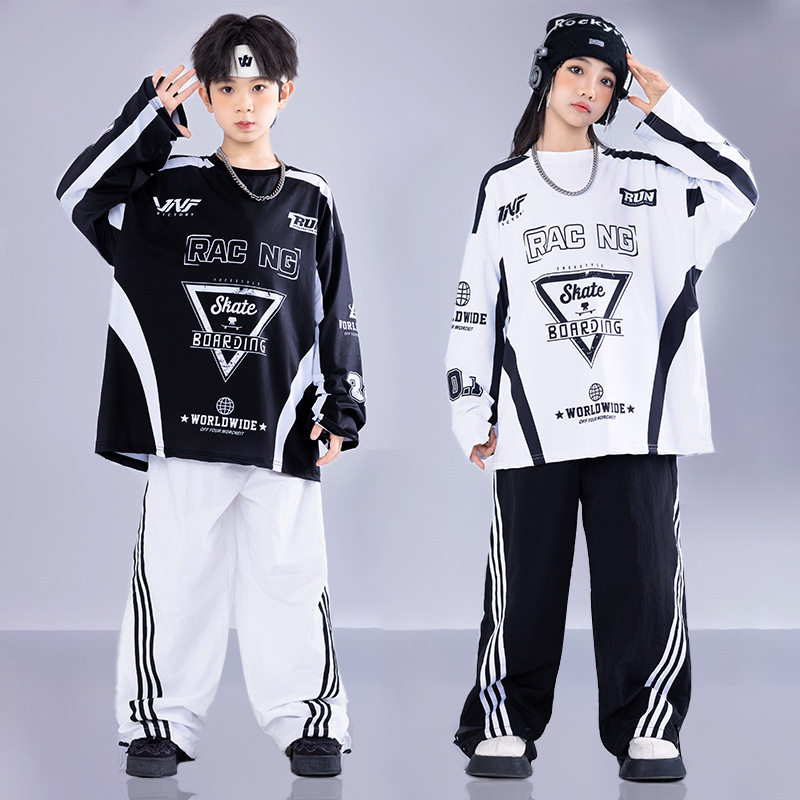 男童装架子鼓表演服装女童定制hiphop街舞运动潮套装少儿演出衣服