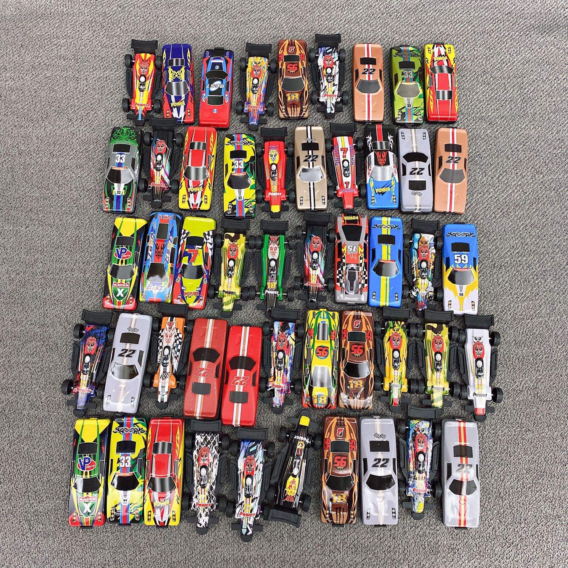 儿童合金小汽车模型卡通玩具车礼品车50款赠品礼盒套装益智玩具