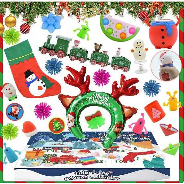 亚马逊圣诞节日历倒计时盲盒 手撕盒捏捏乐乐 减压发泄解压套