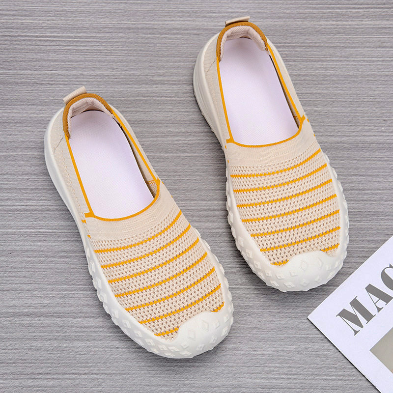 2026春新款妈妈鞋飞织透气一脚蹬软底舒适中老年休闲遛弯鞋女健步,女鞋,网面鞋,淘宝优惠券,粉丝福利购,淘宝优惠卷
