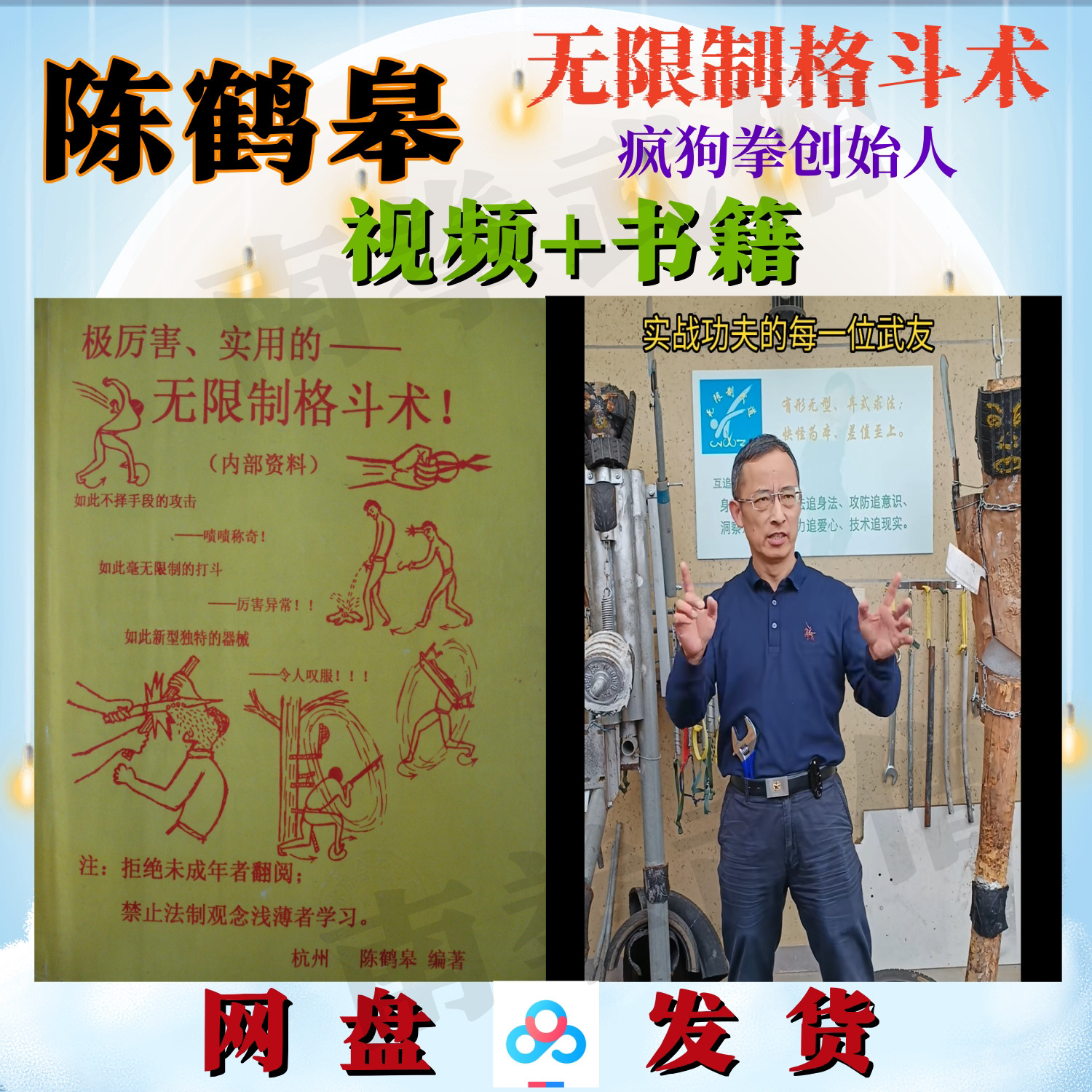 陈鹤皋无限制格斗术 疯狗拳 视频+书籍 街头格斗术防卫术陈鹤皋