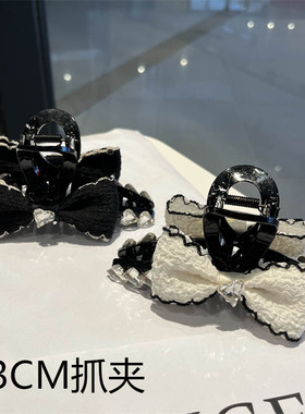 感黑色简约发夹亚马逊网红后脑勺大号鲨鱼夹发卡抓夹欧美