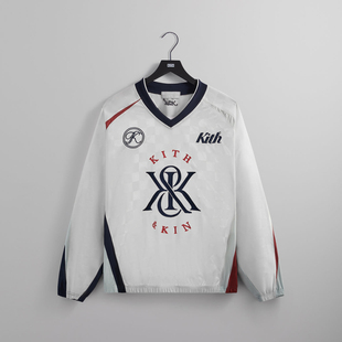 拼接球衣冰球服T恤男女款 缎面尼龙复古运动长袖 迪丽热巴同款 KITH