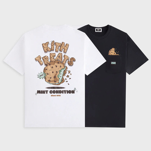 KITH 男女休闲宽松T恤潮 25SS发泡甜点巧克力夹心饼干字母口袋短袖