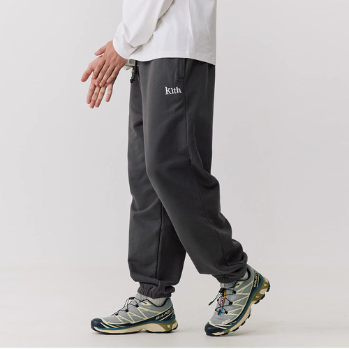 kith卫裤全棉毛圈加绒束脚裤