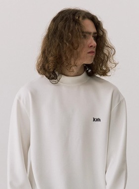KITH2025秋冬奥地利兰精60S莫代尔300G重磅长袖t恤男半高领打底衫