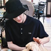 KITH 宽松休闲短袖 檀健次亨利领T恤美式 潮牌学院风凉感冰皮男夏季