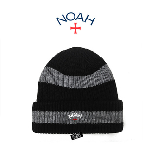 noah CORE LOGO 女 defans BEANIE 条纹毛线帽男十字刺绣针织冷帽