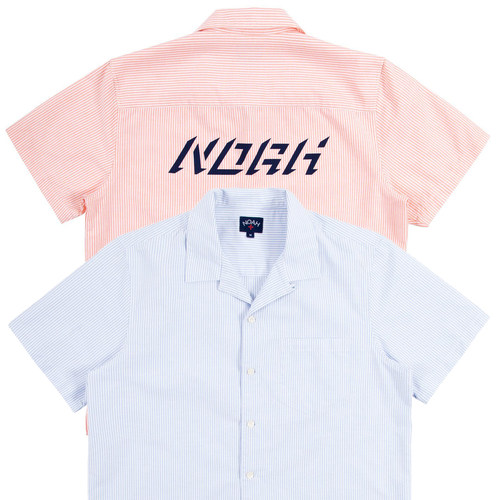 noah后背立体字母情侣古巴领衬衫