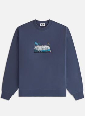 KITH TREATS 巴士刺绣小众潮牌美式秋冬宽松男士圆领卫衣情侣长袖