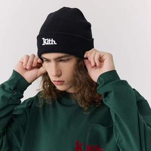 KITH刺绣冷帽潮牌针织帽秋冬新款 情侣男女毛线帽保暖百搭休闲纯棉