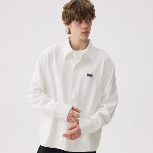 KITH黑色高级痞帅长袖衬衫纯白色