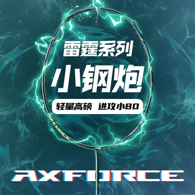 李宁羽毛球拍雷霆小钢炮pro正品碳纤维超轻进攻初学进阶单拍新款