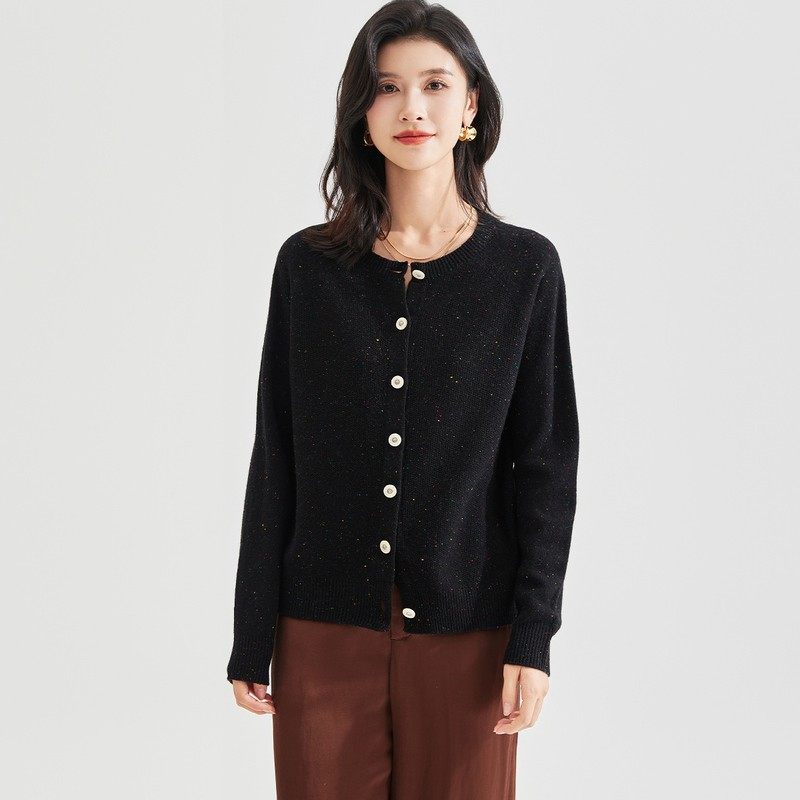 李夫人粉丝专享【彩点纱羊毛混纺】厚款圆领长袖25秋冬女式羊毛衫,女装/女士精品,毛衣,淘宝优惠券,粉丝福利购,淘宝优惠卷