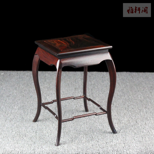 红木红酸枝实木底座盆栽工艺品