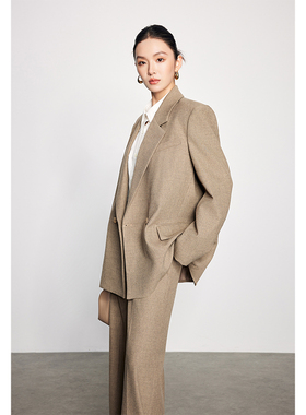 阔腿裤西装套装女高级感2025新款春秋气质女神范高端休闲廓形西服