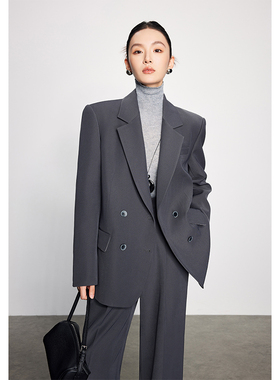 西装套装女春秋休闲宽松显瘦面试穿搭高端商务宴会轻奢美女神范装