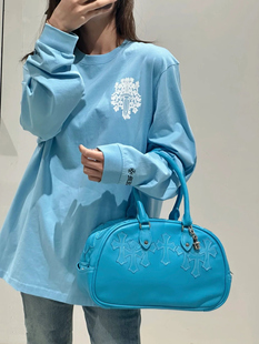 夏季长袖宝剑梵文印花baby婴儿奶蓝下衣失踪大版宽松甜酷少女T恤