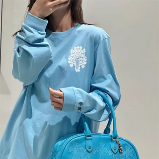 秋季新款韩版宝剑发泡印花长袖T恤女ins超火宽松中长款休闲上衣