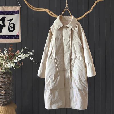 过膝长款羽绒服宽松慵懒文艺通勤