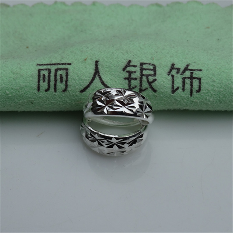 99纯银耳环防过敏老人耳环中老年图片