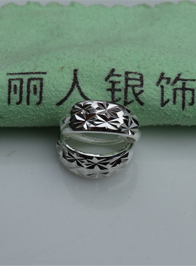 99纯银耳环防过敏老人耳环中老年