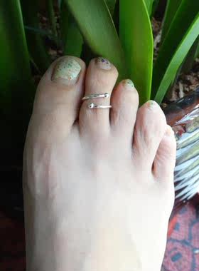 包邮999纯银脚趾戒指女99足银