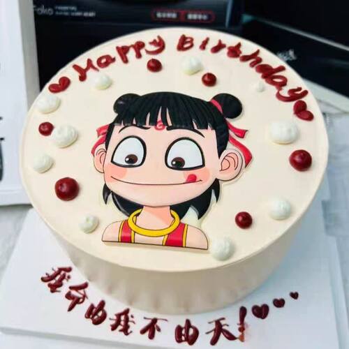 巧克力插件大头脑袋哪吒儿童生日蛋糕创意搞怪装饰可食用成品摆件